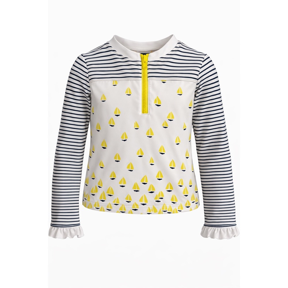Janie and Jack Sailboat Rash Guard Swim Top Girls Size 6 Nautical‎ Stripe